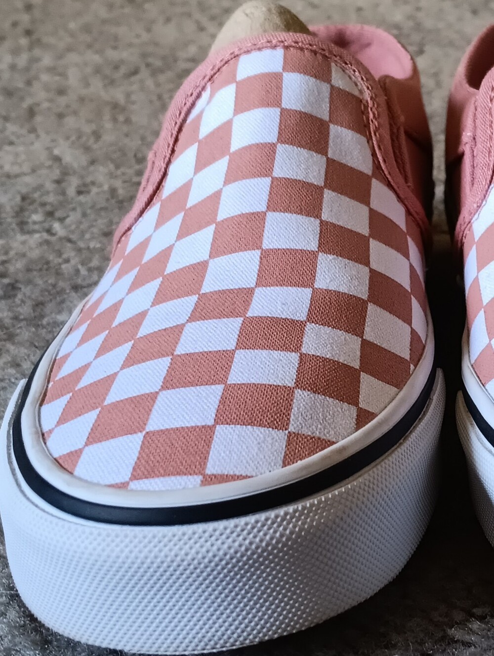 🖤 Vans Asher Checkerboard Canvas Slip on Sneakers Shoes Womens 7.5 Pink Peach - Picture 6 of 12
